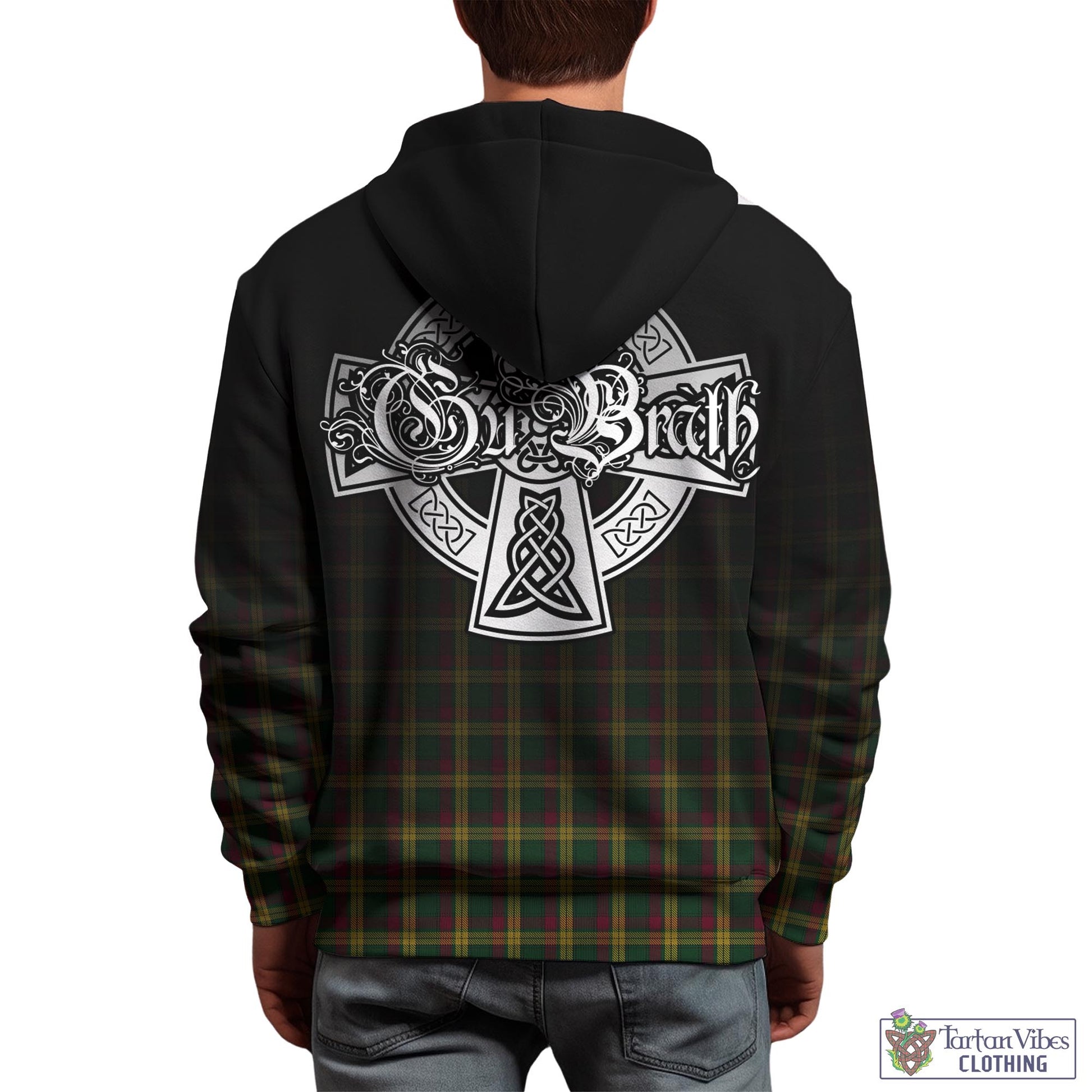 Tartan Vibes Clothing MacMillan Ancient Tartan Hoodie Featuring Alba Gu Brath Family Crest Celtic Inspired