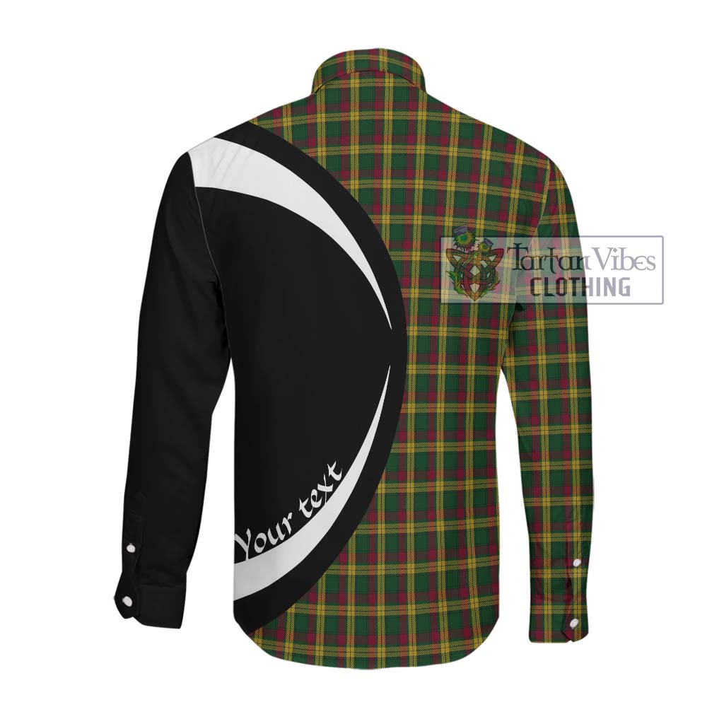 MacMillan (McMillan) Tartan Long Sleeve Button Up with Family Crest Circle Style Men's Shirt - Tartan Vibes Clothing