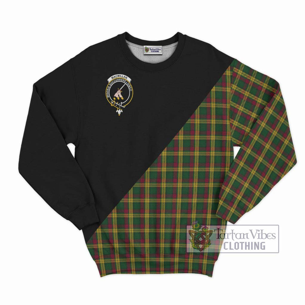 MacMillan (McMillan) Tartan Sweatshirt with Family Crest and Military Logo Style - Tartanvibesclothing Shop