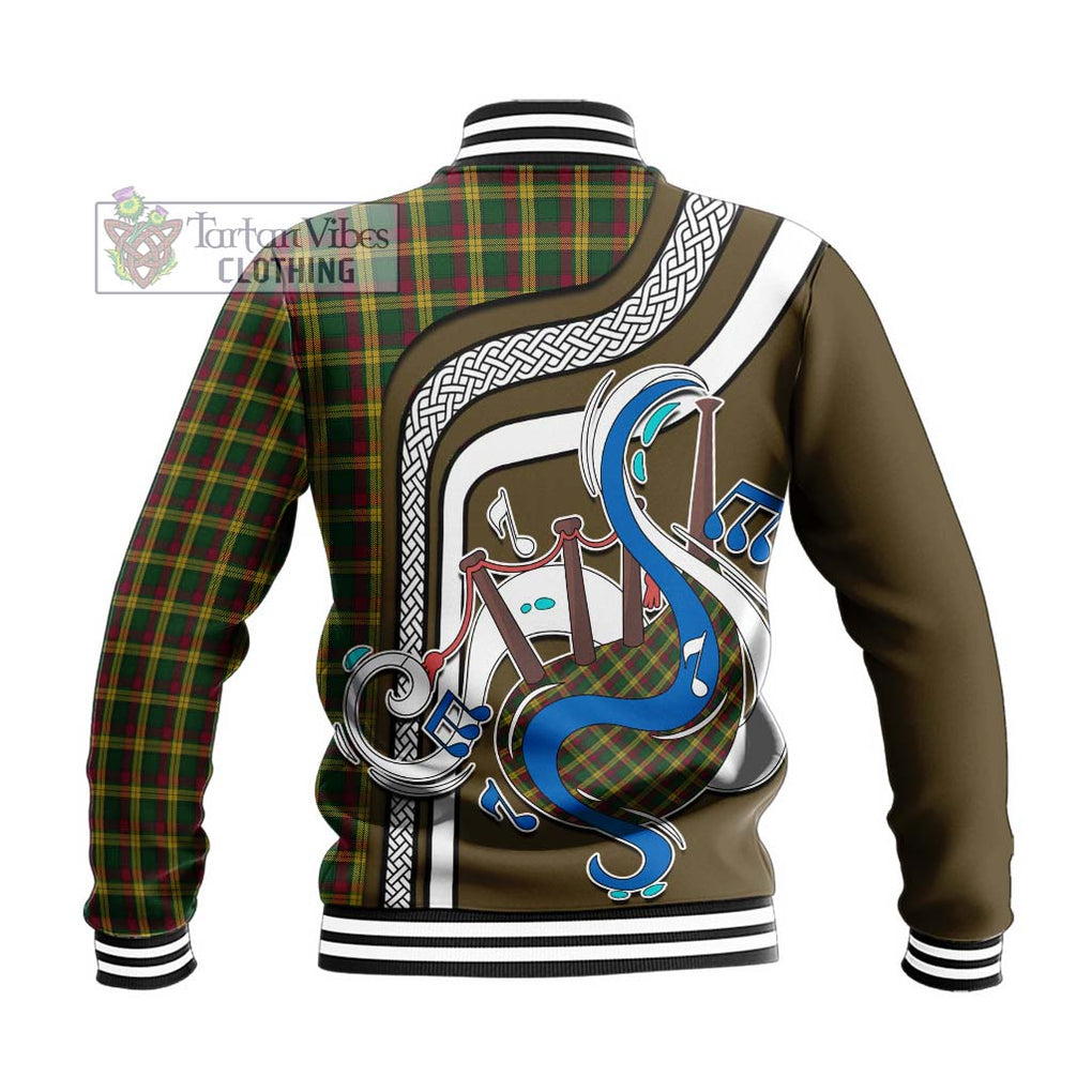 Tartan Vibes Clothing MacMillan Ancient Tartan Baseball Jacket with Epic Bagpipe Style