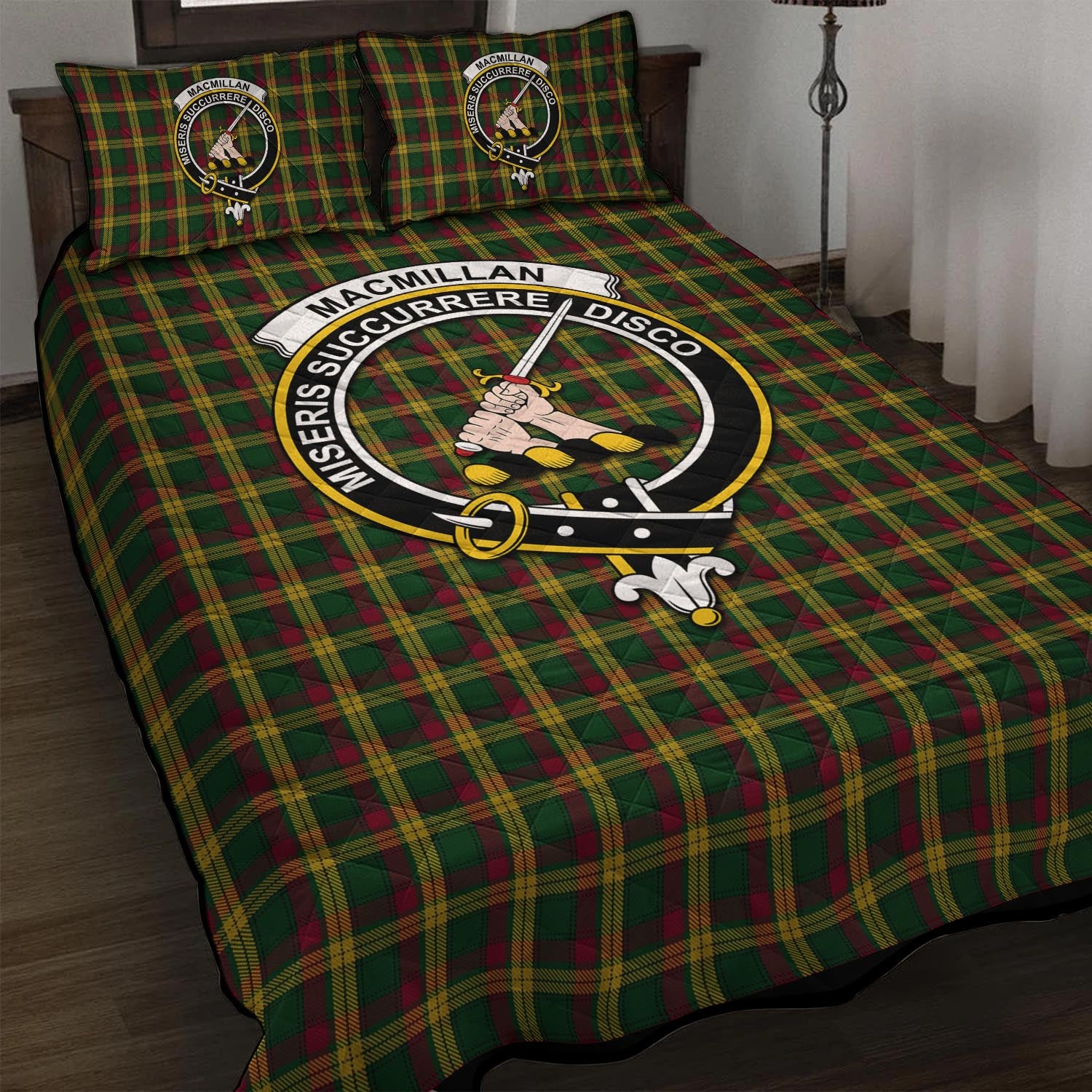 MacMillan (McMillan) Tartan Quilt Bed Set with Family Crest - Tartan Vibes Clothing