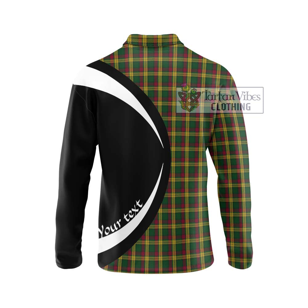 MacMillan (McMillan) Tartan Long Sleeve Polo Shirt with Family Crest Circle Style - Tartan Vibes Clothing