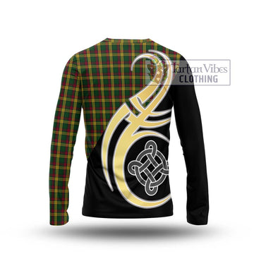 MacMillan (McMillan) Tartan Long Sleeve T-Shirt with Family Crest and Celtic Symbol Style