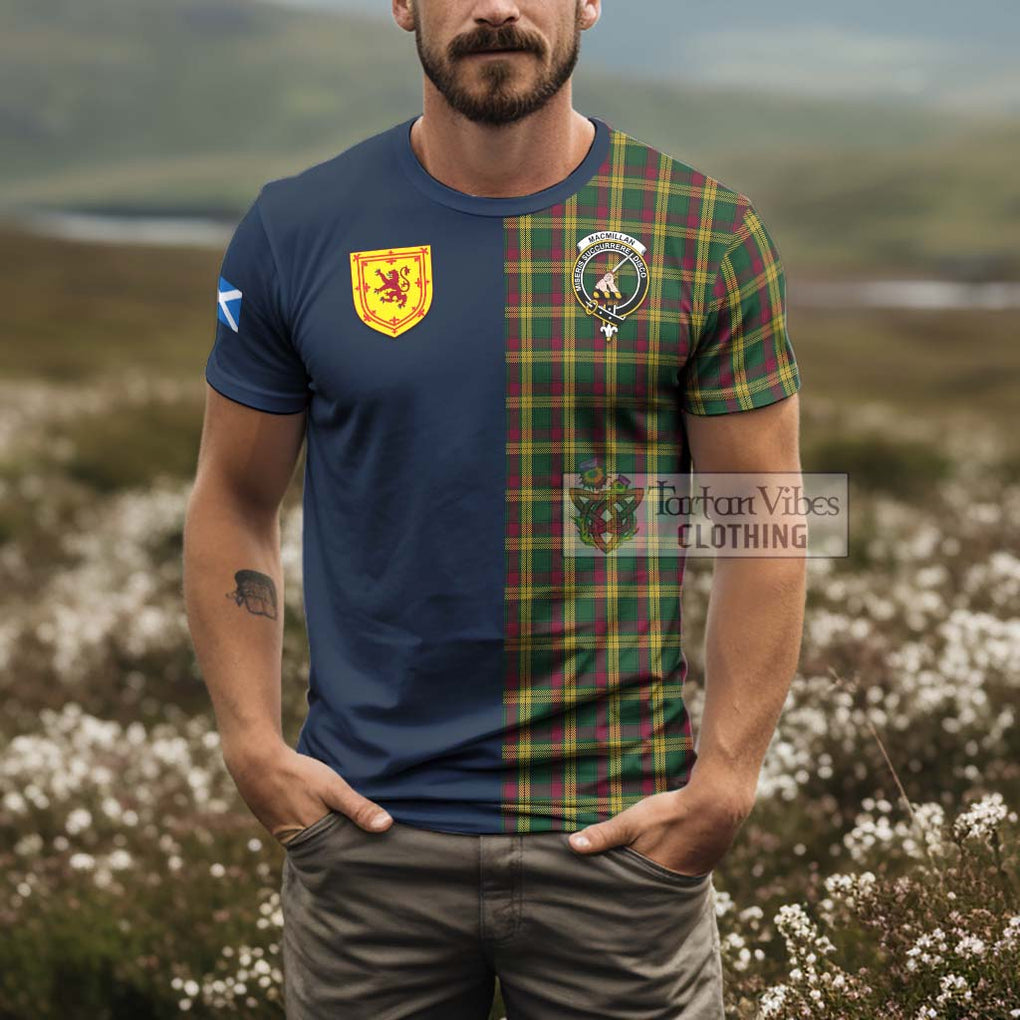 Tartan Vibes Clothing MacMillan Ancient Tartan T-Shirt Alba with Scottish Lion Royal Arm Half Style