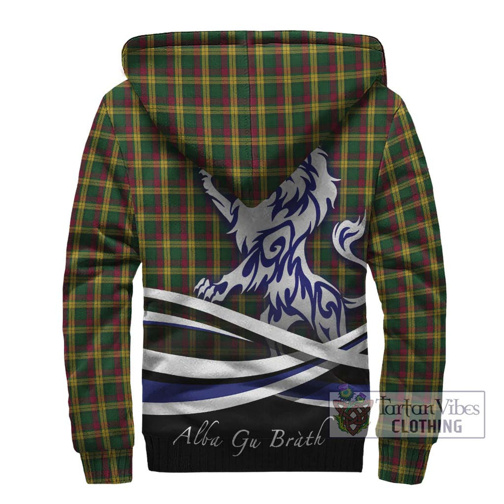 MacMillan (McMillan) Tartan Sherpa Hoodie with Alba Gu Brath Regal Lion Emblem - Tartanvibesclothing Shop