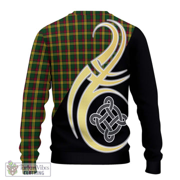 MacMillan (McMillan) Tartan Ugly Sweater with Family Crest and Celtic Symbol Style