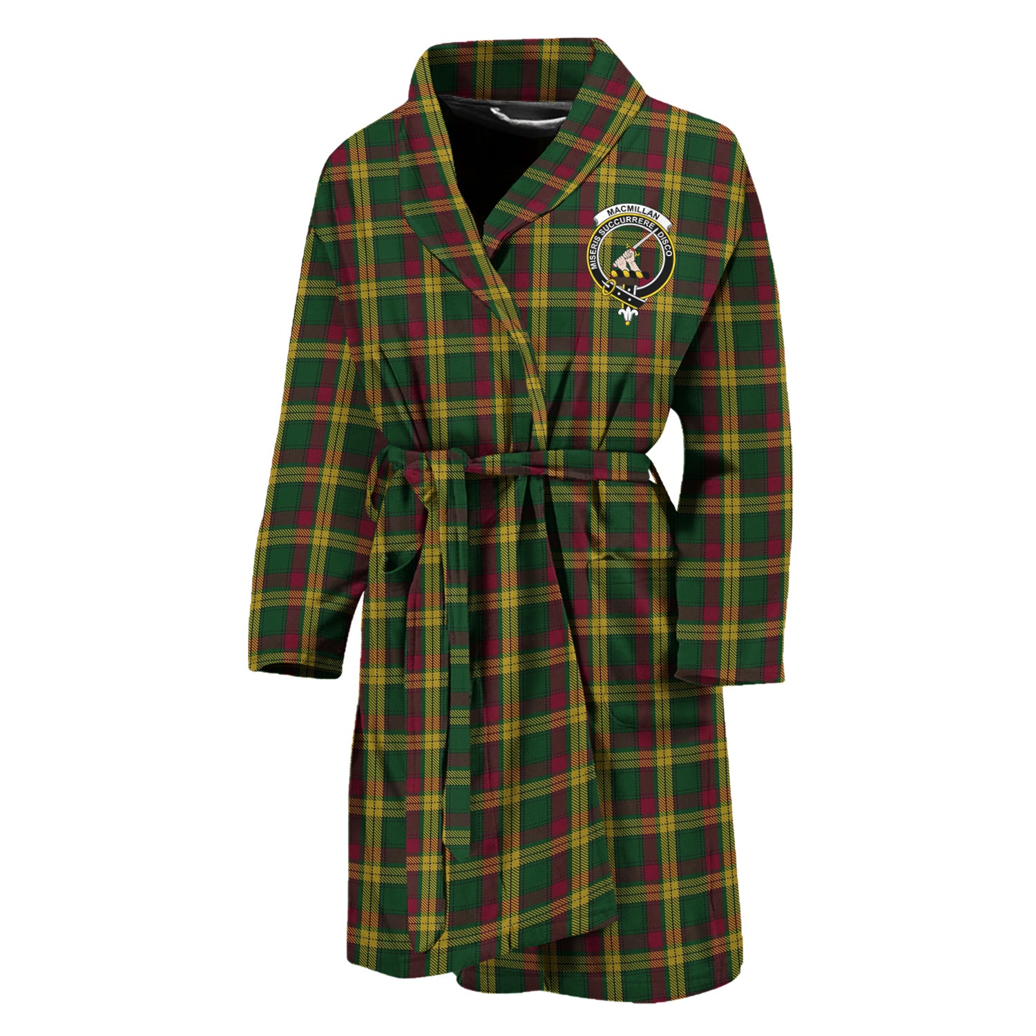 MacMillan (McMillan) Tartan Bathrobe with Family Crest Unisex M - Tartan Vibes Clothing