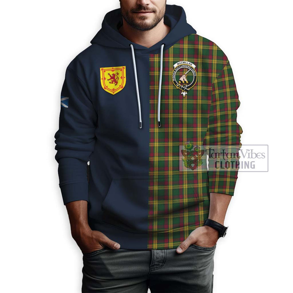 Tartan Vibes Clothing MacMillan Ancient Tartan Hoodie with Scottish Lion Royal Arm Half Style