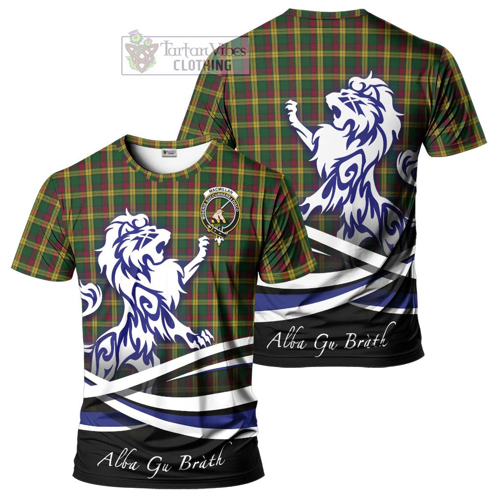 Tartan Vibes Clothing MacMillan Ancient Tartan Cotton T-shirt with Alba Gu Brath Regal Lion Emblem