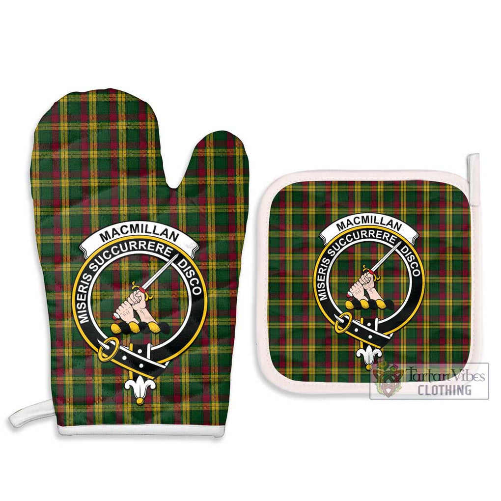 MacMillan (McMillan) Tartan Combo Oven Mitt & Pot-Holder with Family Crest Combo 1 Oven Mitt & 2 Pot-Holder White - Tartan Vibes Clothing