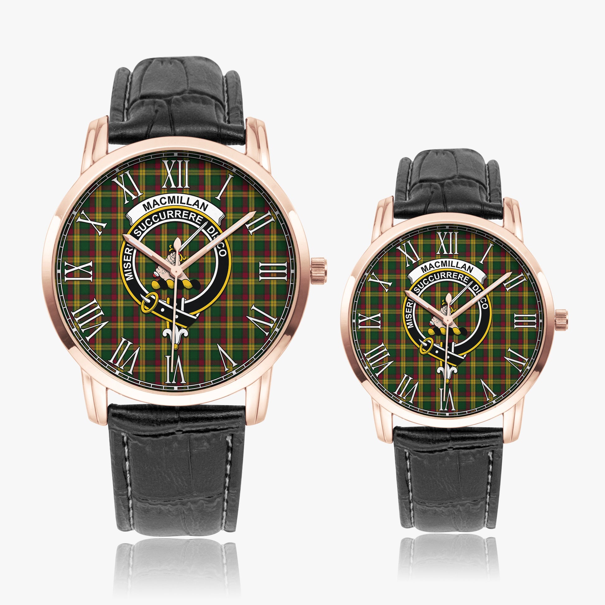 MacMillan Ancient Tartan Family Crest Leather Strap Quartz Watch - Tartanvibesclothing