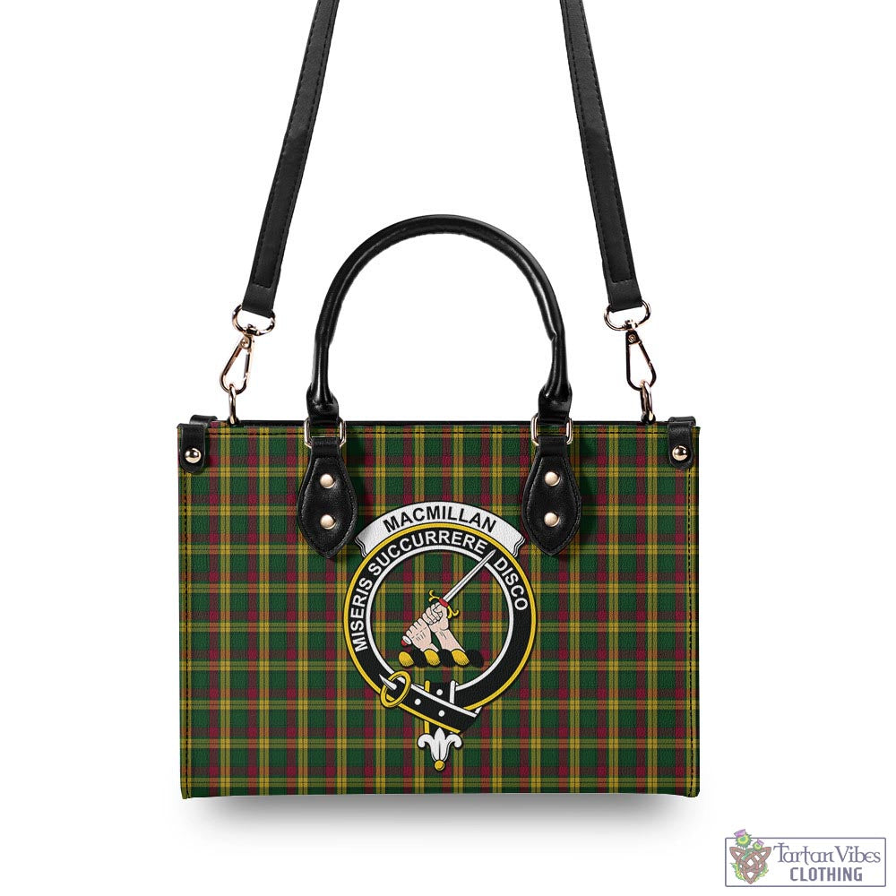 Tartan Vibes Clothing MacMillan Ancient Tartan Luxury Leather Handbags with Family Crest