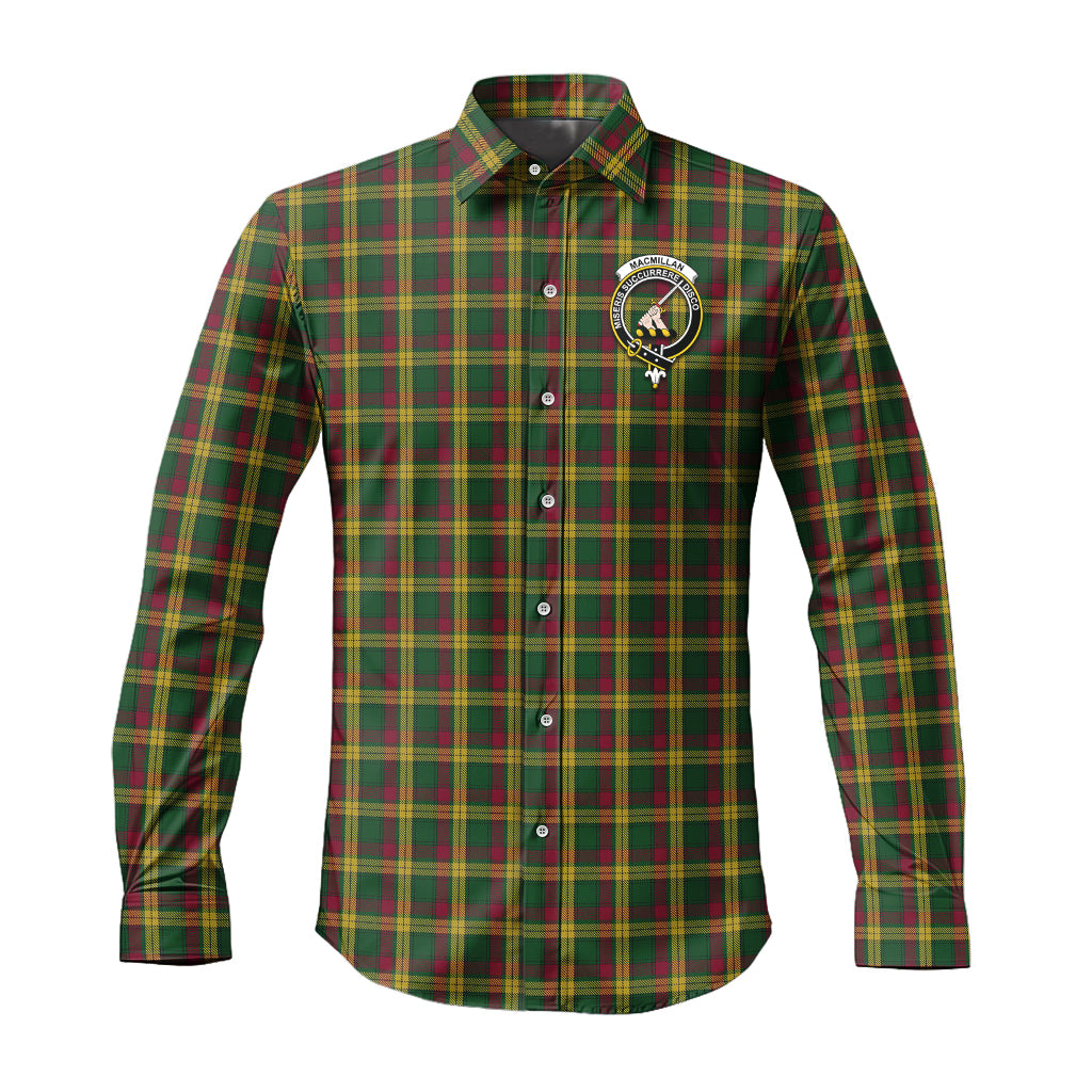 MacMillan (McMillan) Tartan Long Sleeve Button Up Shirt with Family Crest Men's Shirt - Tartan Vibes Clothing