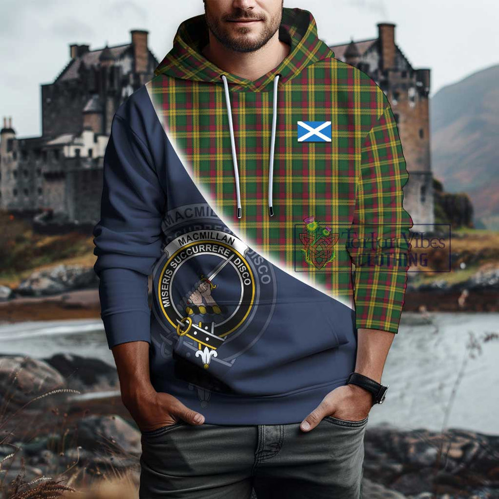 MacMillan (McMillan) Tartan Hoodie with Personalised National Flag and Family Crest Half Style - Tartanvibesclothing Shop