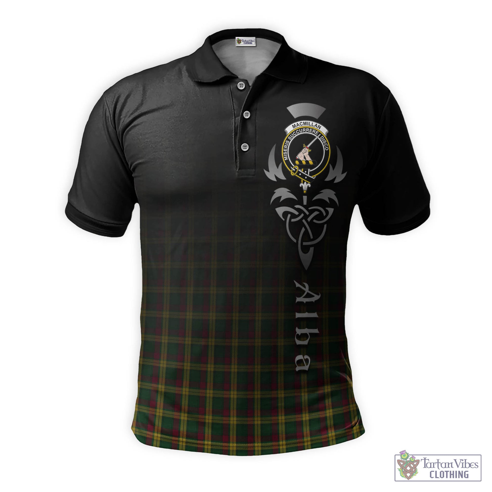 Tartan Vibes Clothing MacMillan Ancient Tartan Polo Shirt Featuring Alba Gu Brath Family Crest Celtic Inspired