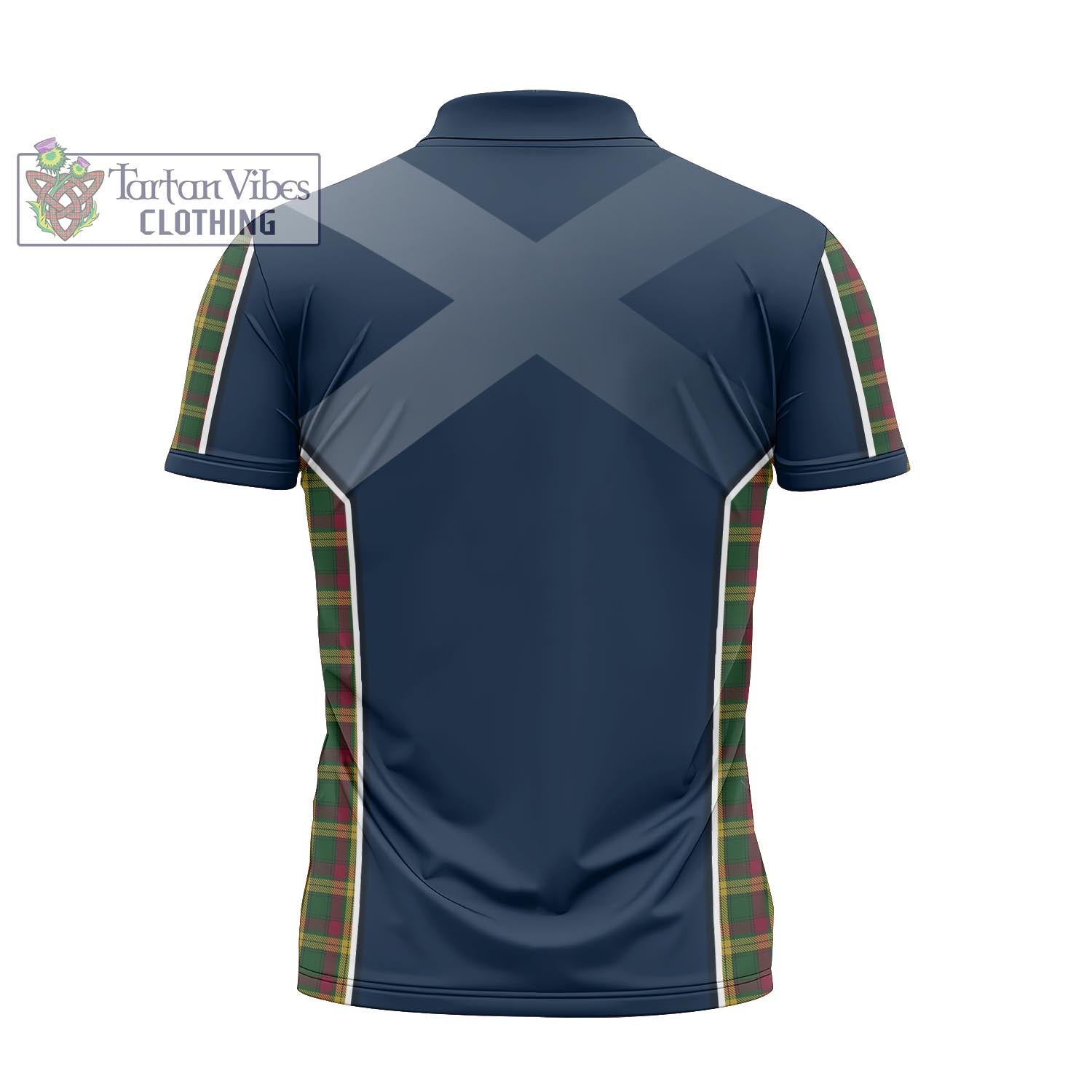 Tartan Vibes Clothing MacMillan Ancient Tartan Zipper Polo Shirt with Family Crest and Scottish Thistle Vibes Sport Style