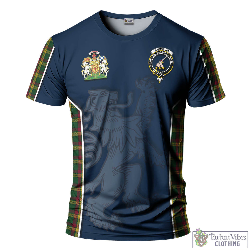 Tartan Vibes Clothing MacMillan Ancient Tartan T-Shirt with Family Crest and Lion Rampant Vibes Sport Style