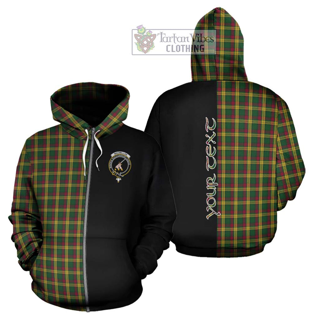 MacMillan (McMillan) Tartan Hoodie with Family Crest and Half Of Me Style - Tartanvibesclothing Shop