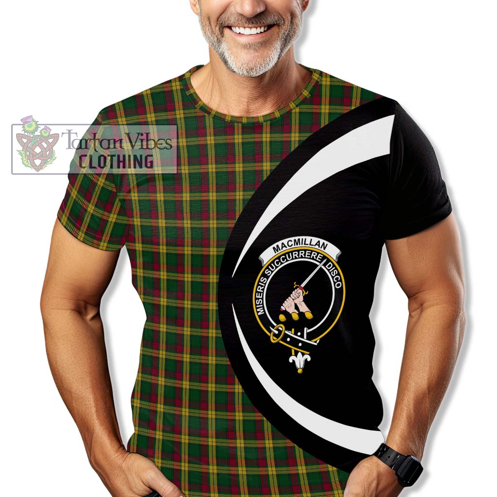 Tartan Vibes Clothing MacMillan Ancient Tartan T-Shirt with Family Crest Circle Style