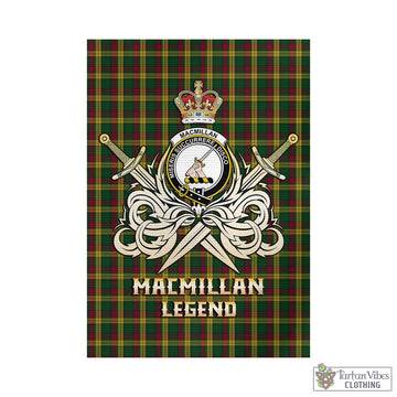 MacMillan (McMillan) Tartan Garden Flag with Clan Crest and the Golden Sword of Courageous Legacy - Tartan Vibes Clothing
