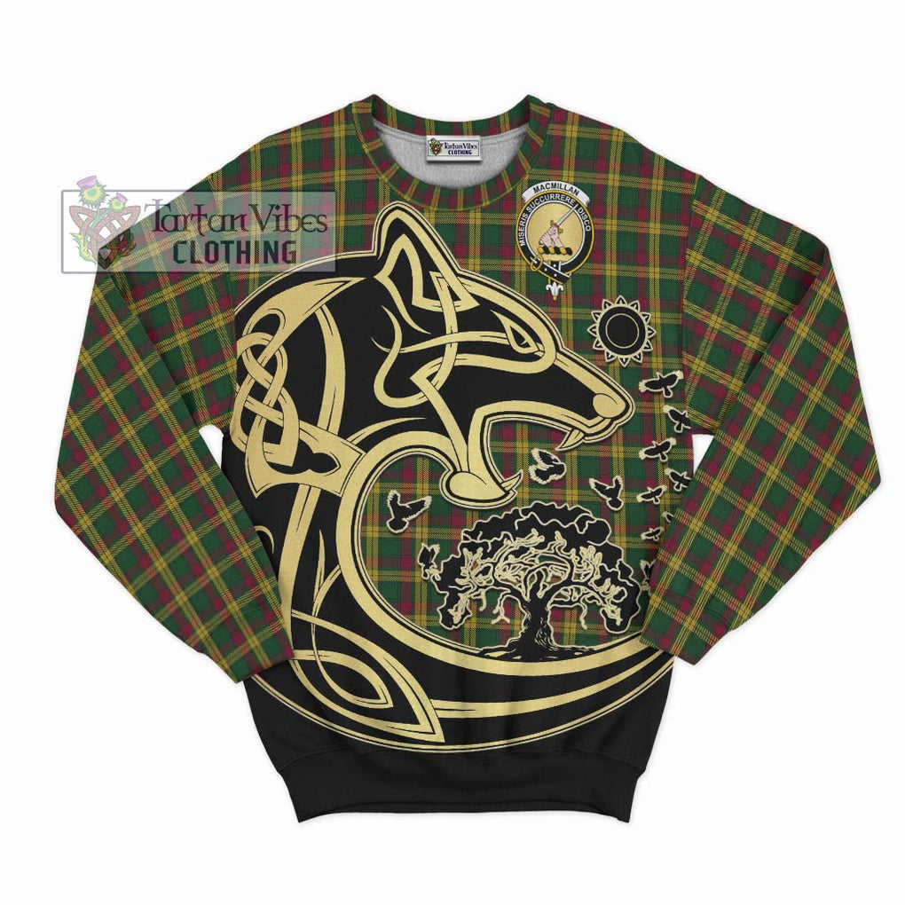 MacMillan (McMillan) Tartan Sweatshirt with Family Crest Celtic Wolf Style - Tartan Vibes Clothing