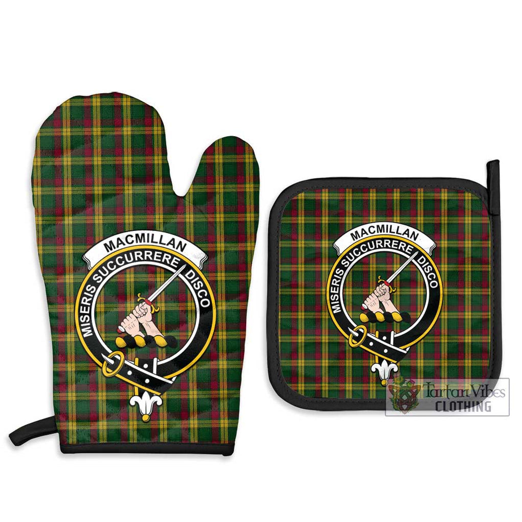 MacMillan (McMillan) Tartan Combo Oven Mitt & Pot-Holder with Family Crest Combo 1 Oven Mitt & 2 Pot-Holder Black - Tartan Vibes Clothing