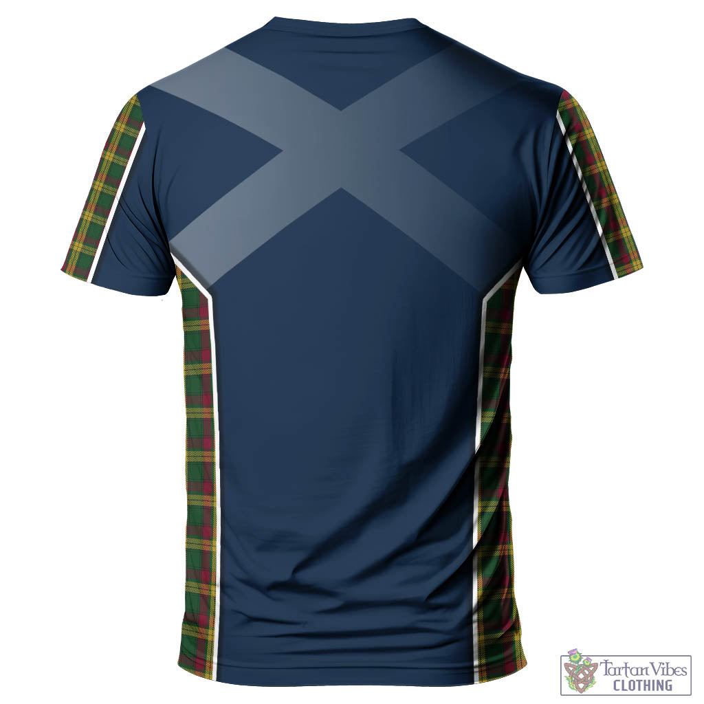 Tartan Vibes Clothing MacMillan Ancient Tartan T-Shirt with Family Crest and Scottish Thistle Vibes Sport Style