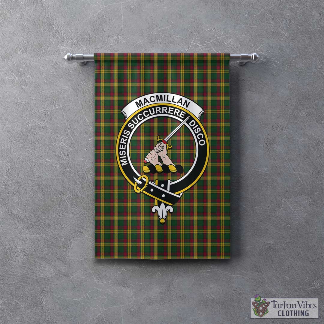 Tartan Vibes Clothing MacMillan Ancient Tartan Gonfalon, Tartan Banner with Family Crest