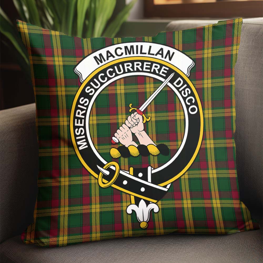 MacMillan Ancient Tartan Pillow Cover with Family Crest - Tartanvibesclothing