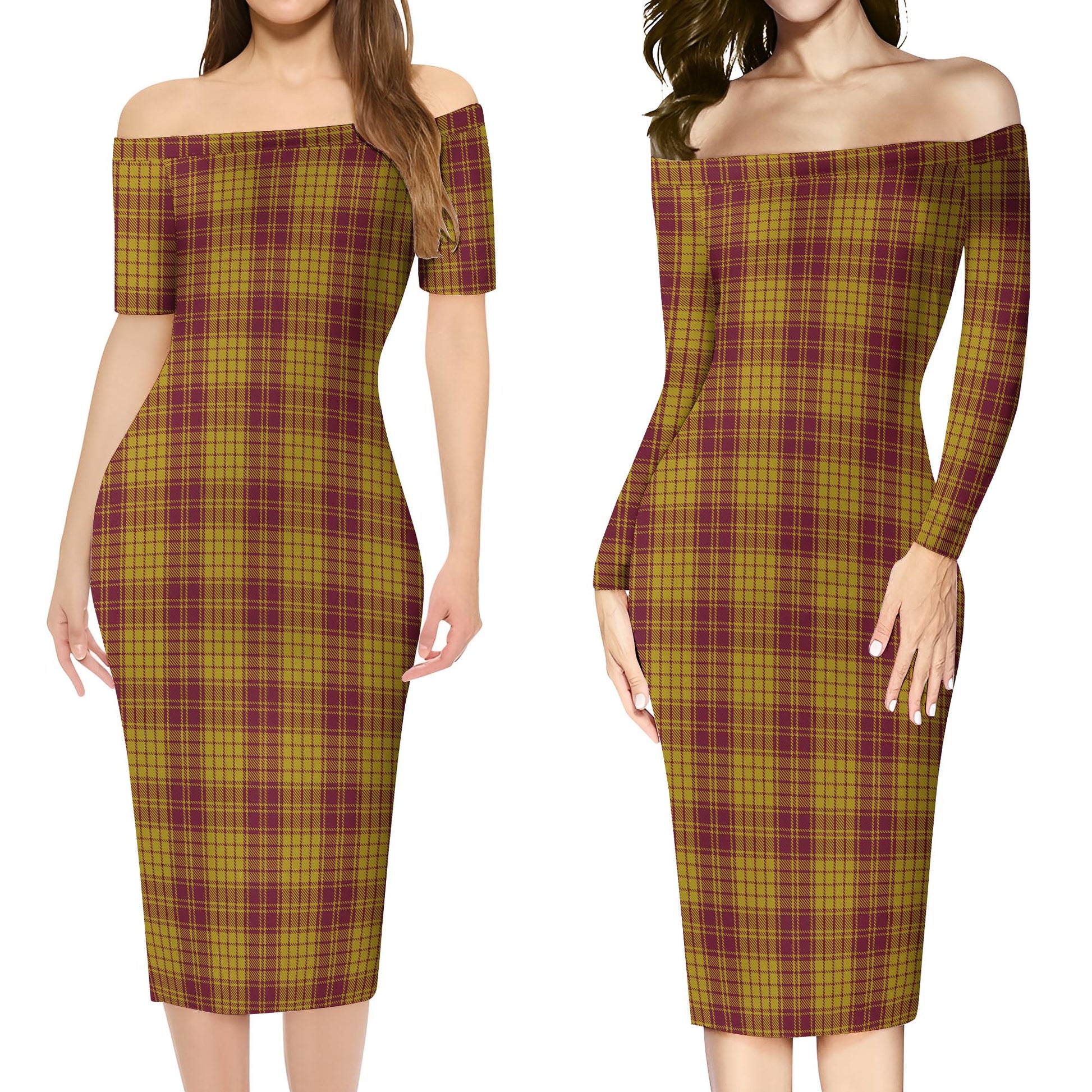 MacMillan Dress Tartan Off Shoulder Lady Dress Women's Dress - Tartanvibesclothing