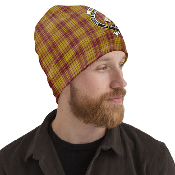 MacMillan Dress Tartan Beanies Hat with Family Crest