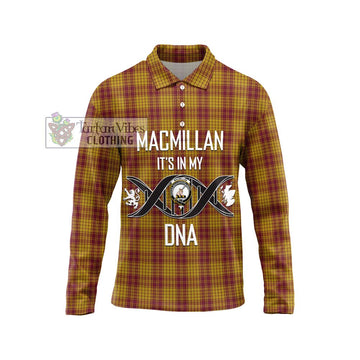 MacMillan Dress Tartan Long Sleeve Polo Shirt with Family Crest DNA In Me Style