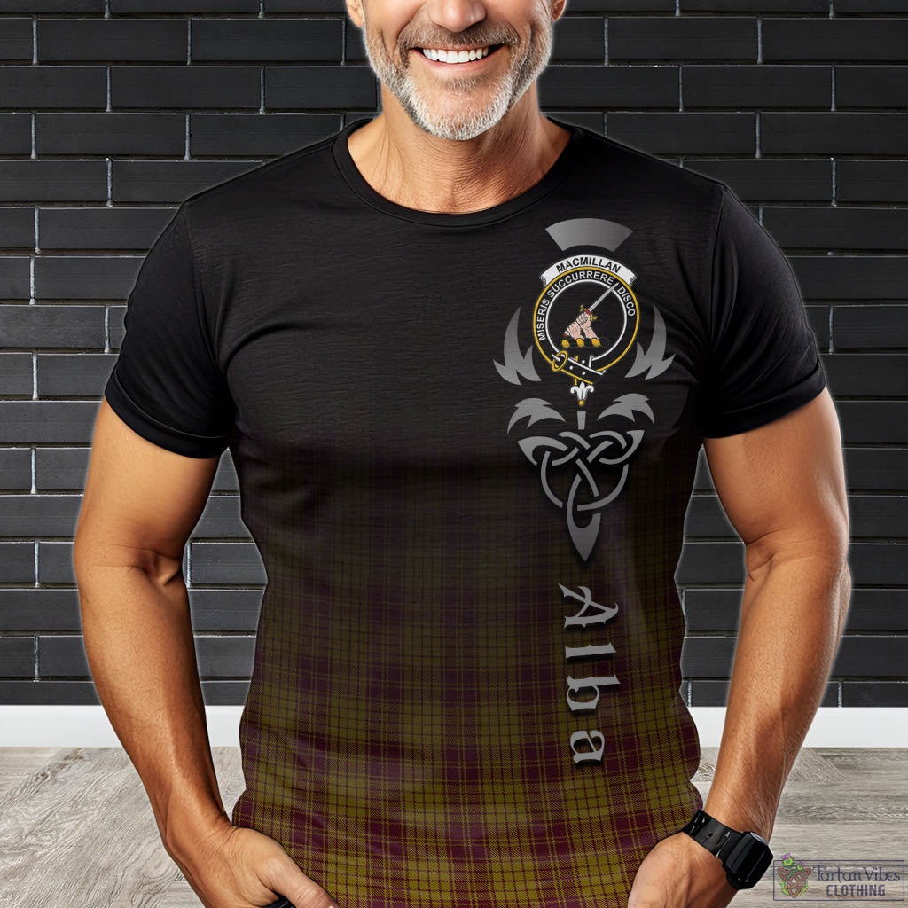 Tartan Vibes Clothing MacMillan Dress Tartan T-Shirt Featuring Alba Gu Brath Family Crest Celtic Inspired