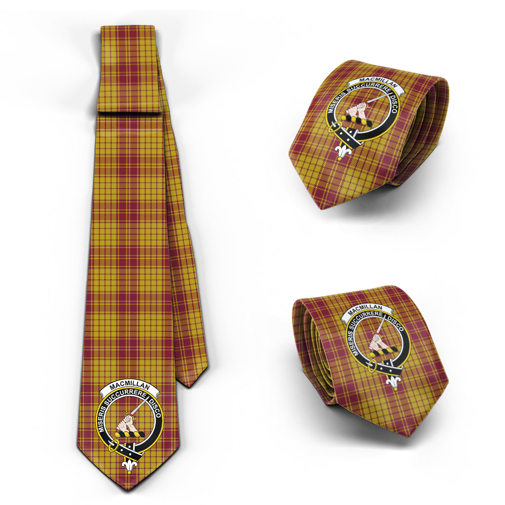 MacMillan Dress Tartan Classic Necktie with Family Crest Necktie One Size - Tartan Vibes Clothing