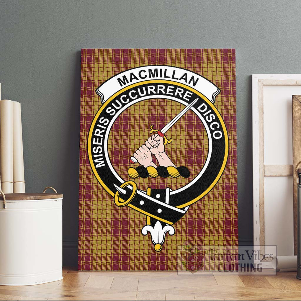 MacMillan Dress Tartan Canvas Print Wall Art with Family Crest Without Frame - Tartan Vibes Clothing