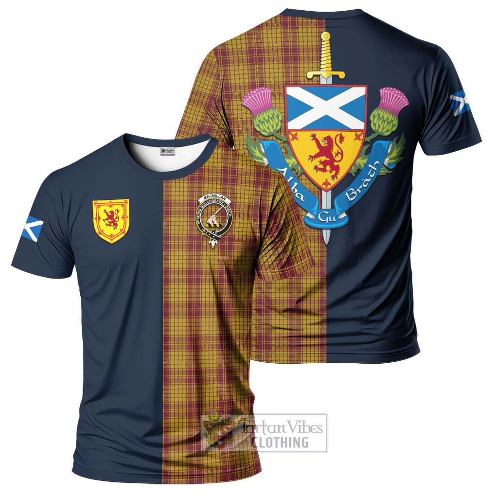 Tartan Vibes Clothing MacMillan Dress Tartan T-Shirt Alba with Scottish Lion Royal Arm Half Style