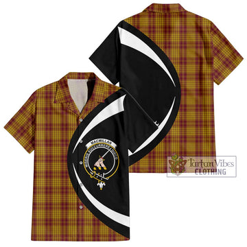 MacMillan Dress Tartan Short Sleeve Button Up with Family Crest Circle Style