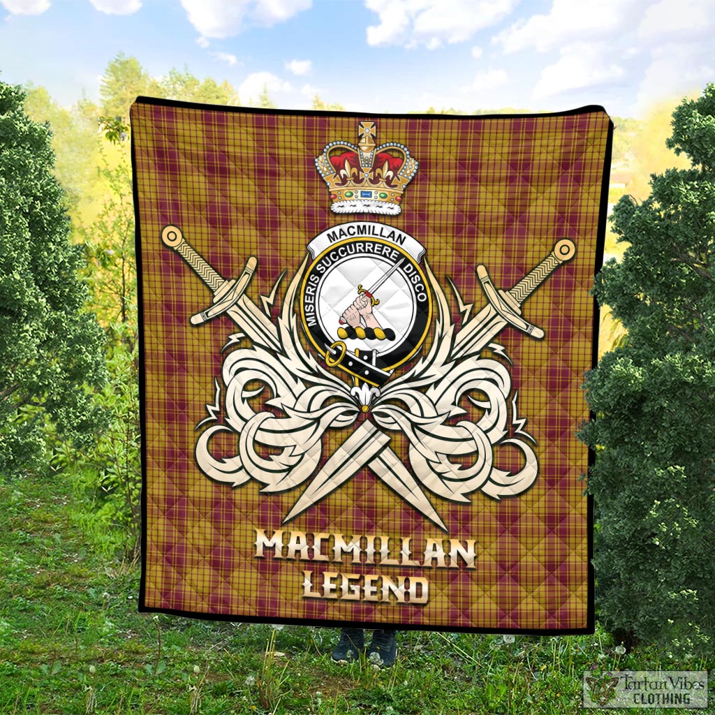 Tartan Vibes Clothing MacMillan Dress Tartan Quilt with Clan Crest and the Golden Sword of Courageous Legacy