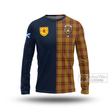 MacMillan Dress Tartan Long Sleeve T-Shirt Alba with Scottish Lion Royal Arm Half Style