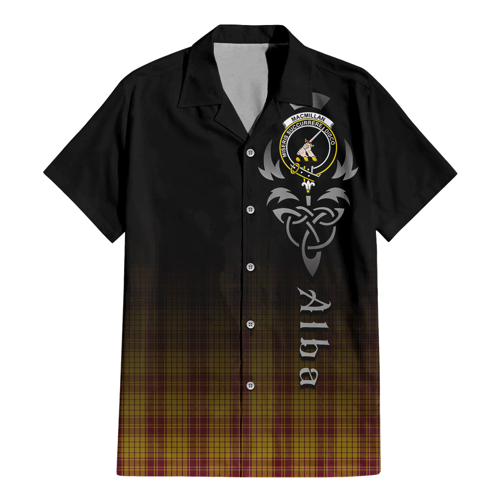 Tartan Vibes Clothing MacMillan Dress Tartan Short Sleeve Button Up Featuring Alba Gu Brath Family Crest Celtic Inspired