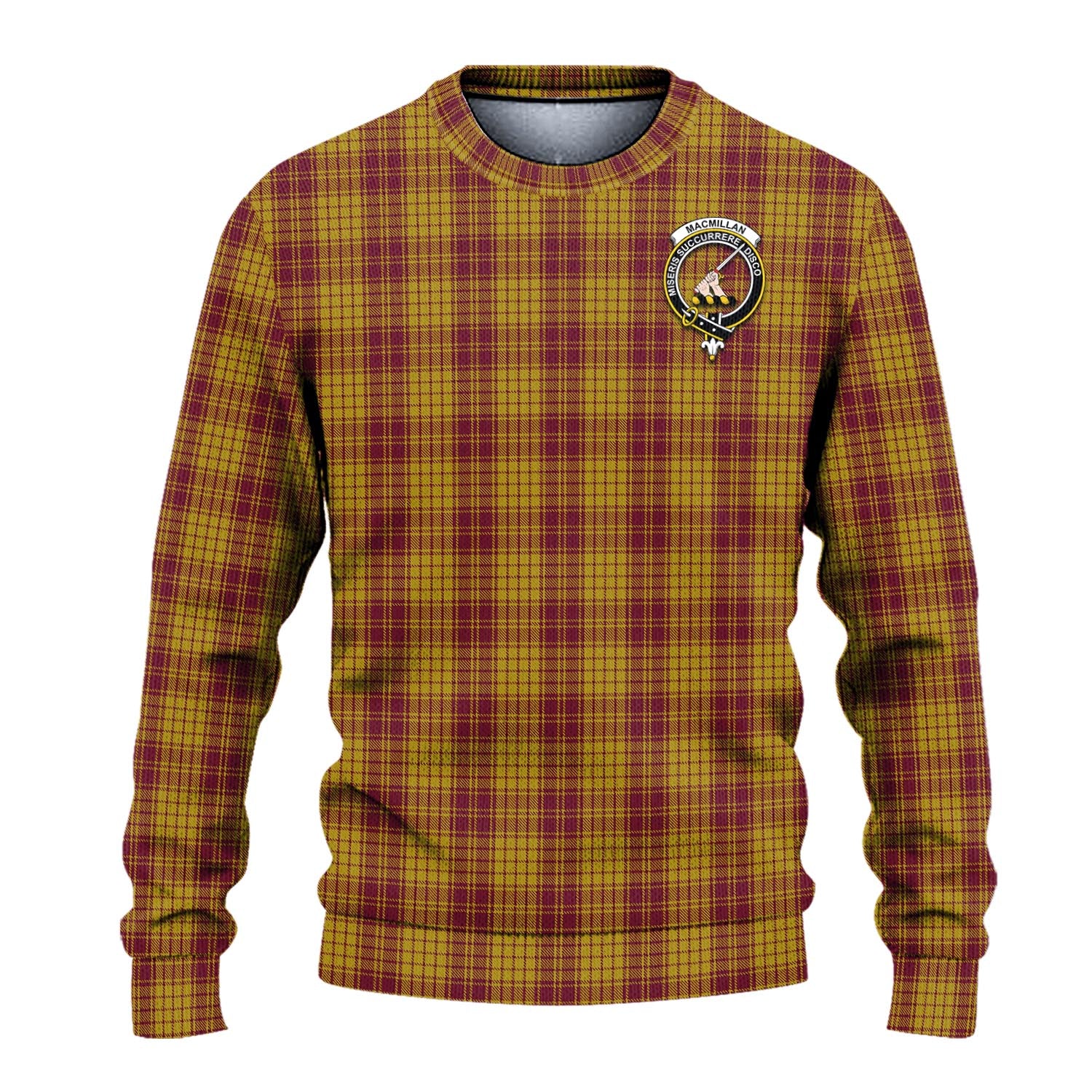 MacMillan Dress Tartan Knitted Sweater with Family Crest - Tartanvibesclothing