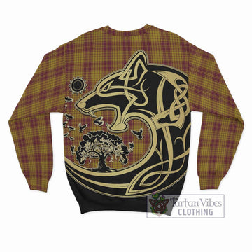 MacMillan Dress Tartan Sweatshirt with Family Crest Celtic Wolf Style