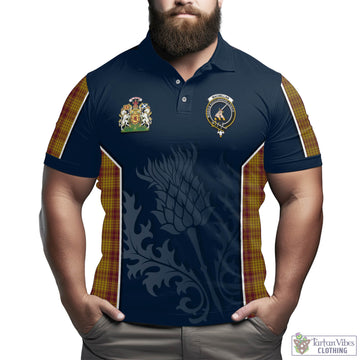 MacMillan Dress Tartan Men's Polo Shirt with Family Crest and Scottish Thistle Vibes Sport Style