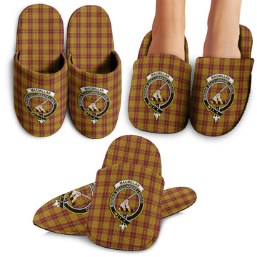 MacMillan Dress Tartan Home Slippers with Family Crest