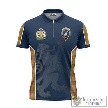 MacMillan Dress Tartan Zipper Polo Shirt with Family Crest and Lion Rampant Vibes Sport Style