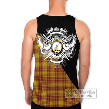 MacMillan Dress Tartan Men's Tank Top with Family Crest and Military Logo Style