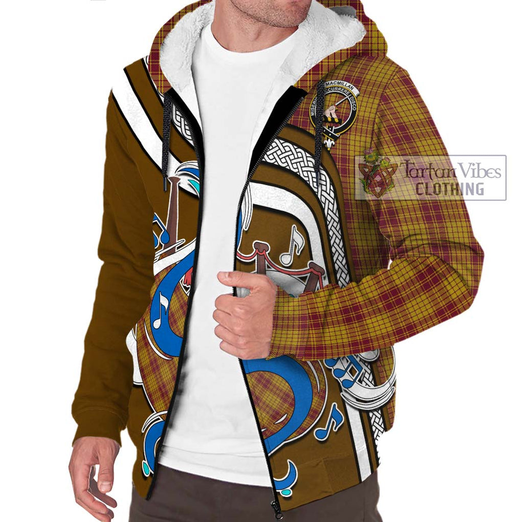 MacMillan Dress Tartan Sherpa Hoodie with Epic Bagpipe Style Unisex - Tartanvibesclothing Shop