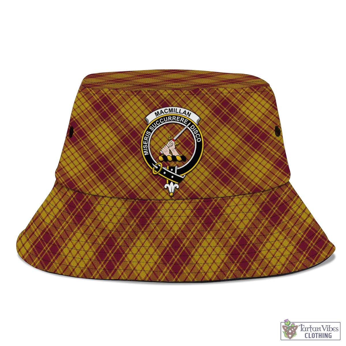 Tartan Vibes Clothing MacMillan Dress Tartan Bucket Hat with Family Crest