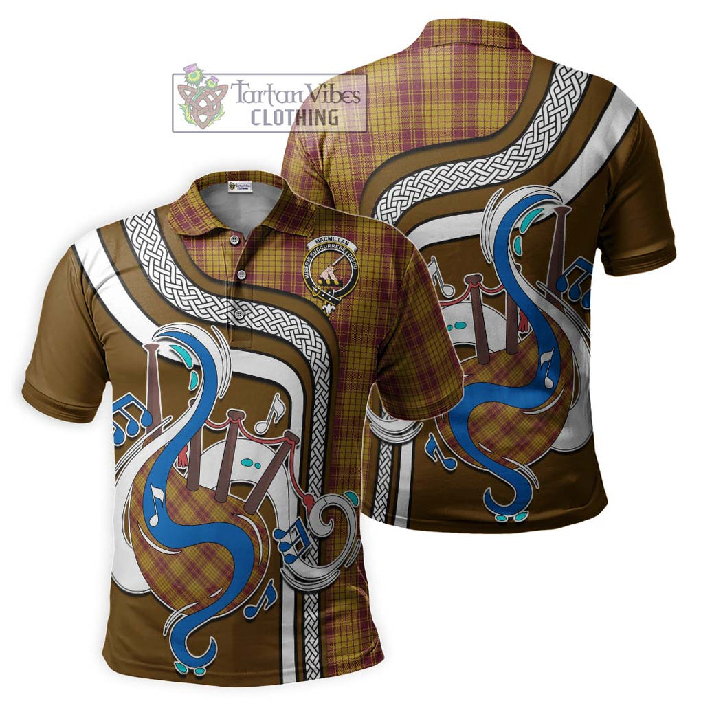 Tartan Vibes Clothing MacMillan Dress Tartan Polo Shirt with Epic Bagpipe Style