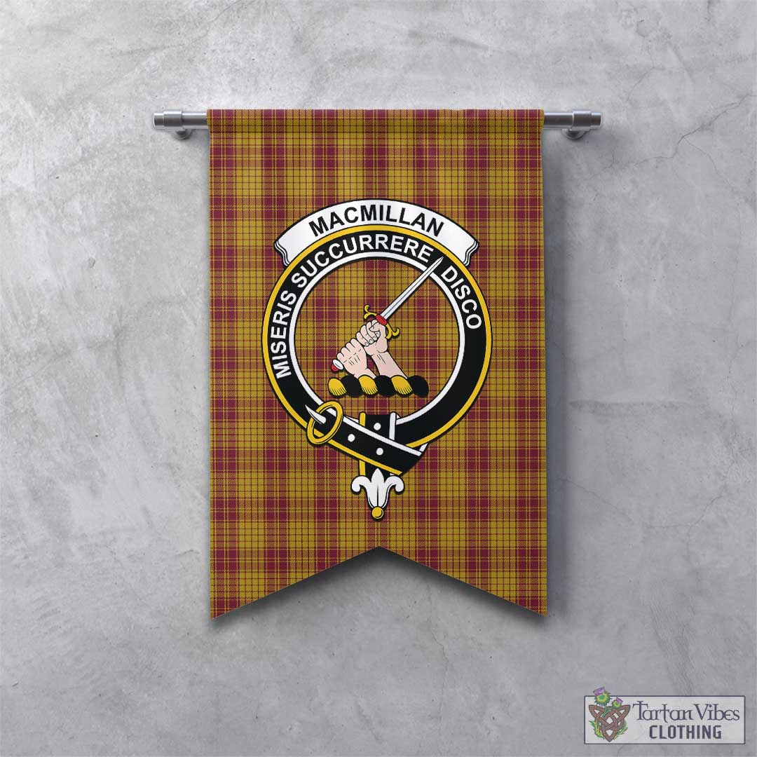 Tartan Vibes Clothing MacMillan Dress Tartan Gonfalon, Tartan Banner with Family Crest